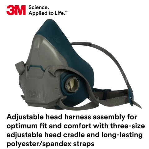 Half Facepiece Reusable Respirator With NIOSH Approval, Cool Flow Valve Keeps It Cool, Silicone Faceseal, Small Size, side view