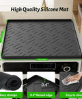 Non Slip Silicone Mat For Mini Fridges And Appliances 19.7x19.7x0.5 Inch Spill Proof Drip Prevention Keeps Floors Dry In Fridges Washers Dryers Wine Coolers And Dishwashers Easy Clean Heavy Duty Appliance Mat placed on a dryer