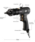 Pneumatic Rivet Nut Gun With Self Locking Head And 3 Mandrels 1/4 5/16 3/8 Industrial Grade Adjustable Speed Pull Rivnut Gun LM07
