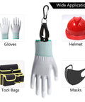 20 Pack Glove Clips For Belt Loops, Heavy Duty Glove Holder Clips with glove attached, for construction safety gear in black and orange