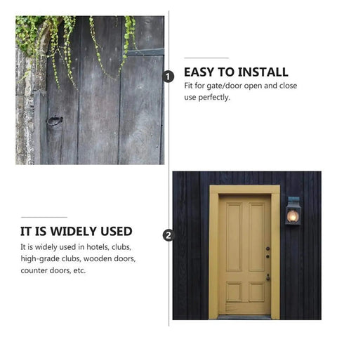 Heavy Duty T Shaped Black Door Hinges Set Of 3 With Flower Decorative Strap Hinges for barn doors, garden sheds.