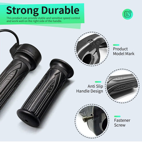 20X Full Twist Throttle Right Handle For EBikes Waterproof 26cm Cable 22mm Bar Fit Easy Install Compatible Only With BBS01 BBS02 BBSHD Mid Motor Systems Smooth Power On Demand For Commuter And Trail Riding