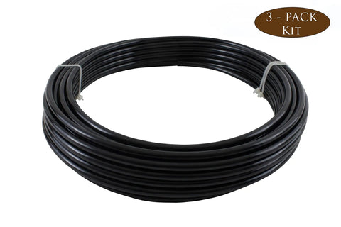 Ready To Roll Three Size DOT Approved Air Brake Tubing Kit With 1/4 Inch, 3/8 Inch, And 1/2 Inch Lines X 100 Feet Each in Black