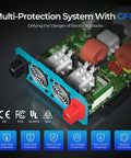 Internal components of 3000W Pure Sine Wave Power Inverter, 12V DC To 110V 120V AC, 6000W Peak, showing multi-protection system