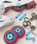 Sick Blue Alloy 8 Piece Inline Skate Screw Repair Kit For Roller Maintenance Good For Skaters Wanting To Secure Tighten Wheels Smooth And Ride Like A Pro Avoiding Looseness This Tool Makes A Rad Gift For Buddies Who Love Their Boards Daily. inline skate wheel screws with bearings and wheels