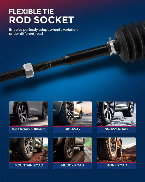 Hydraulic Steering Rack And Pinion Kit For Silverado 1500 And Sierra 1500 RWD 1999-2006, 2007 Classic Models With Outer Tie Rod Ends, Replacement 22-1000 Fits Chevy GMC Trucks, flexible tie rod socket