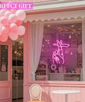 Pink LED Hand Neon Sign For Wall Decor USB Powered Nail Room And Girls Room Neon Light in shop window display
