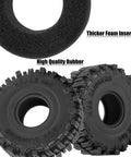Thicker foam inserts and rubber tires for Beadlock Alloy RC Wheels For 1/18 And 1/24 RC Crawlers Gold 4 Pack Built Tough