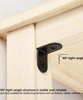 1 Inch L Brackets For Wood 20 Pack 2mm Thick Stainless Steel Corner Braces With Screws Heavy Duty shown installed on wood shelf