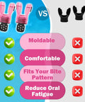 Two Pack Moldable Silicone Regulator Mouthpieces For Scuba Diving, Comfortable Bite Adjustable Fit, Transparent Pink comparison chart