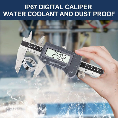 6 Inch Digital Caliper With Absolute Precision, Pro Grade, IP67 Waterproof And Oil Resistant, inch/mm display in hand