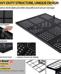 Heavy Duty Garage Wall Shelves 2 Pack 2x3 Ft Wall Mounted Storage Racks With Four Hooks Up To 560 Lbs Total Capacity design features