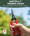 Hand holding Ultra Lightweight Micro Tip Harvesting Snips for Herbs Flowers Veggies with 65g Weight, Spring Action and Safety Lock