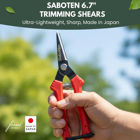Hand holding Ultra Lightweight Micro Tip Harvesting Snips for Herbs Flowers Veggies with 65g Weight, Spring Action and Safety Lock