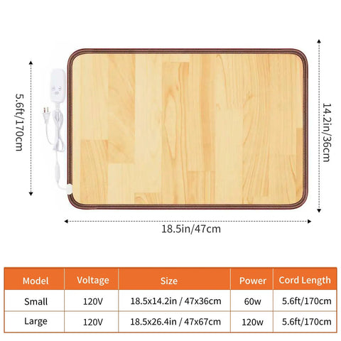 Cozy Feet Warmer Floor Mat With Ten Heat Settings And Timer, Fast Heating Under Desk Foot Pad, Compact Size 18.5x14.2 Inch, 120V 60W