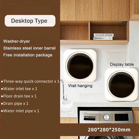 Hassle Free Compact Countertop Washer And Dryer Combo With Smart One Touch Settings and Soft Spin Cycles in a modern kitchen space.