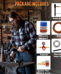 Blacksmith using Portable Propane Blacksmith Forge With Beefy Double Burner 2600F Rated For Knife Making Bladesmithing Farrier Forging