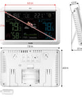 Dimensions of Must Have All In One Weather Console With Atomic Clock And Wireless Indoor Outdoor Monitor For Humidity And Temperature.