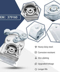 Recreational Vehicle Entry Step Gear Motor And Gearbox Linkage Replacement Kit For Kwikee Electric Steps Series 22 Through 40 Direct Fit OEM Standard Drop In Ready With Auto Shutdown Easy Ten Minute Install showing metal gear and linkage parts with zinc-plating and corrosion-resistant features.