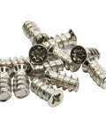 100 Pack Pozi Cross Flat Head Euro Screws 6mm by 13mm Nickel Plated Steel Type B Point Phillips Drive Cabinet And Furniture Screws