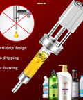 Kickin Performance Pneumatic Bottle Filler Machine With 40L Hopper, showcasing anti-drip nozzle and liquid in action.
