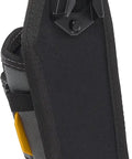ClipTech Hammer Holster Clip On Belt Tool Holder With Nail Puller Sleeve And Rear Angle Design, black color, side view