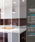 Modern kitchen with 6 Inch Ultra Thin Square LED Recessed Lighting Kit With 15W 5CCT Color Selectable 2700K To 5000K