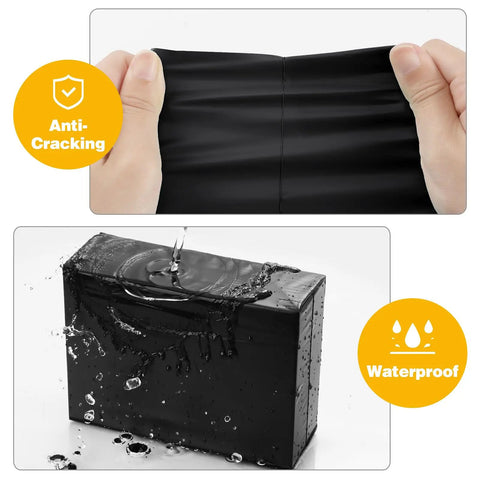 Hands stretching Self Seal Poly Mailers 14.5 X 19 Inch 100 Pack Tearproof Shipping Bags with water-resistant feature shown.