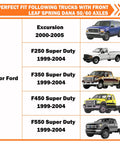 Ford Front Dana 50 60 Axle Seal Kit Beefed Up With Outer Dust Seal Inner Tube Seal Snap Ring Needle Bearing And Thrust Washer For 1998-2005 Ford Super Duty F250 F350 F450 F550 4X4 Off Road Ready trucks chart