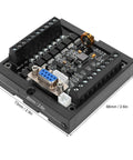 FX1N 20MT Programmable Controller PLC Module Regulator Board For Industrial DC24V, Pro Grade High Speed Pulse Inputs C235 C251, Y0 Y1 10K Pulse Output, Compatible With FX1N Series, Anti Interference Design Built To Last In Harsh Environments. black PLC module with terminal blocks, DB9 port, 73x66x30mm