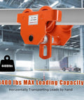 Heavy Duty Manual Trolley for 2 Ton Load, Steel Push Beam Trolley with Dual Wheels in factory setting