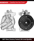 Premium Air Conditioning Compressor With Rock Solid Clutch Direct Bolt On For Your Daily Driver Chrysler 300 Dodge Charger Challenger 2014 Through 2023 V6 3.6 Liter, showing 360° view of unit.