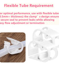 24 Pack Adjustable Plastic Tubing Clamps For Quarter To Half Inch Tubing, Pinch Valve Flow Control Fittings image with tube
