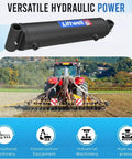Heavy Duty Double Acting Cross Tube Hydraulic Cylinder With Two Inch Bore And Six Inch Stroke Welded Construction on tractor