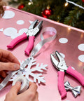 Two Size Single Hole Punch Set With One Quarter Inch And One Eighth Inch, Handy Pink Soft Grip Handheld Paper Punch For Home Office