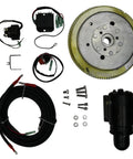 Built Tough Outboard Flywheel Starter Kit For 75HP And 85HP Two Stroke Enduro Models components including flywheel and wiring.