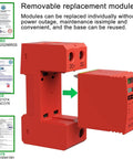 Two Pole 40KA DC Surge Protector for Solar PV and Home Lightning Protection, heavy-duty 1000V rating arrester, removable module shown