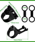 8 Piece Silicone Snorkel Clip Kit For Scuba Gear, Quick Release Mask Strap Holders And Snorkel Retainers, showing dimensions