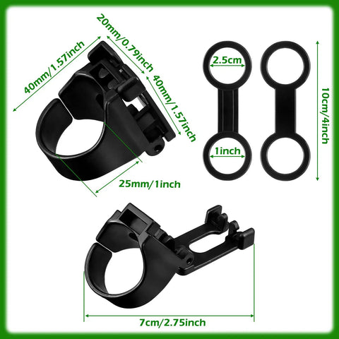 8 Piece Silicone Snorkel Clip Kit For Scuba Gear, Quick Release Mask Strap Holders And Snorkel Retainers, showing dimensions