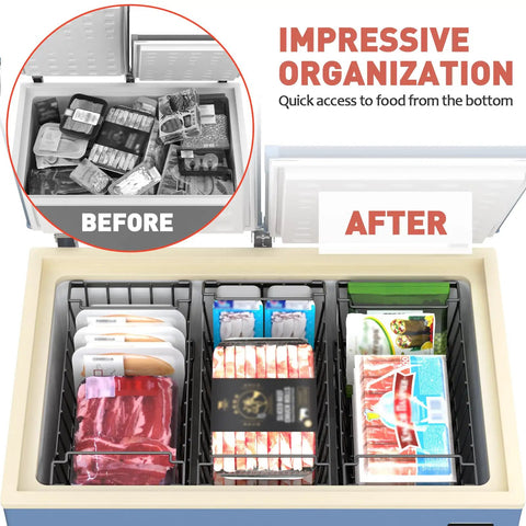 Real Game Changer Freezer Storage System Four Pack Black Bins Designed For Deep Freeze Organization Keep Your Frozen Food Stash Hella Neat And Effortlessly Organized