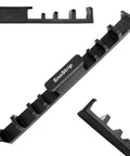 Badass Magnetic Ski And Snowboard Vehicle Rack Keeping Your Ride Spotless With Soft Waterproof Padding For Reliable All Season Winter Storage And Trail Ready Adventures, black plastic rack for ski and snowboard gear.