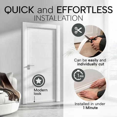 Vellure white door draft stopper for bottom of door; Amazon door sweep for weather sealing