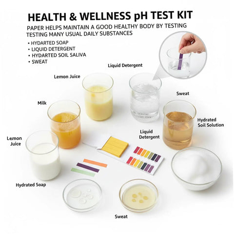 All Purpose Litmus Paper 1-14 Acid Test Strips Kit, Ten Pack for testing liquids like milk, lemon juice, detergent, and sweat.