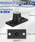 Heavy Duty Anti Vibration Rubber Mounting Brackets For Mini Split AC Condensers 20kg Load Bearing Two Pack Shock Absorbers 3.15 x 1.6 x 1.5 Inches M8 x 30 Bolt With 10mm Holes showing product size and dimensions