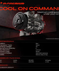 No Stress Bolt Up AC Compressor With Clutch Pre Filled Oil And Six Groove Pulley For Toyota Corolla 2011 To 2013 Matrix 2013 1.8L close-up angle with specifications details.