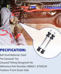 Front Sway Bar End Link Replacement for Chevy Silverado 1500 2500 Tahoe Suburban Avalanche GMC Sierra Yukon XL Cadillac Escalade H2 Durable Front Stabilizer Link Kit with 2 Pieces for a Smoother Safer Ride, steel, pre-greased
