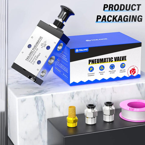 5 Way 2 Position Hand Pull Pneumatic Valve With 1/4 NPT Ports, Easy Manual Push Pull Lever Air Control For Your Pneumatic Setup, Exhaust Port 1/8 NPT