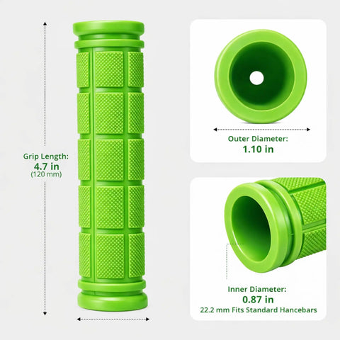4 Pack Rubber Bike Handlebar Grips Replacement Non Slip Grips For Kids Bikes Scooters BMX Mountain And Cruiser Bikes Green
