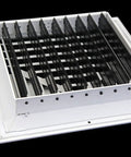 Premium 12x12 HVAC Vent Cover One Way Aluminum Ceiling Diffuser Square, durable grille with powder coat finish, black background
