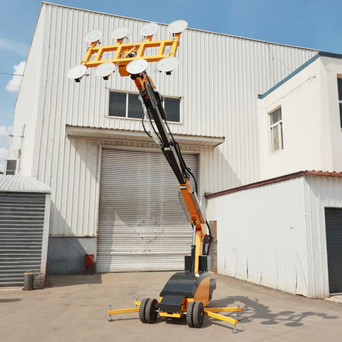Electrical Glass Vacuum Lifter 600Kg Professional Grade Heavy Duty Manipulator with eight suction cups outdoors.